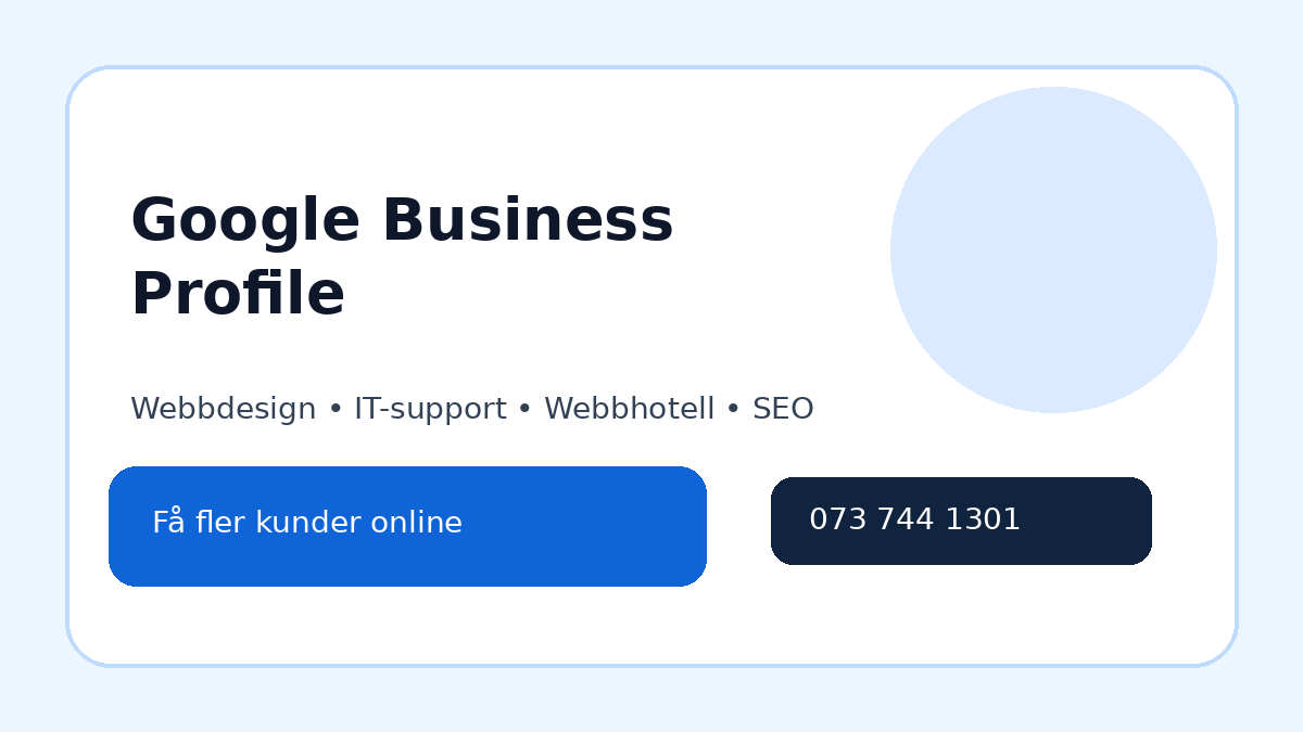 Google Business Profile Företag